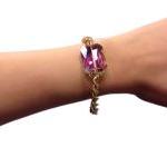 Center Stone Bracelet - Pink Crystal Bracelet - Aria