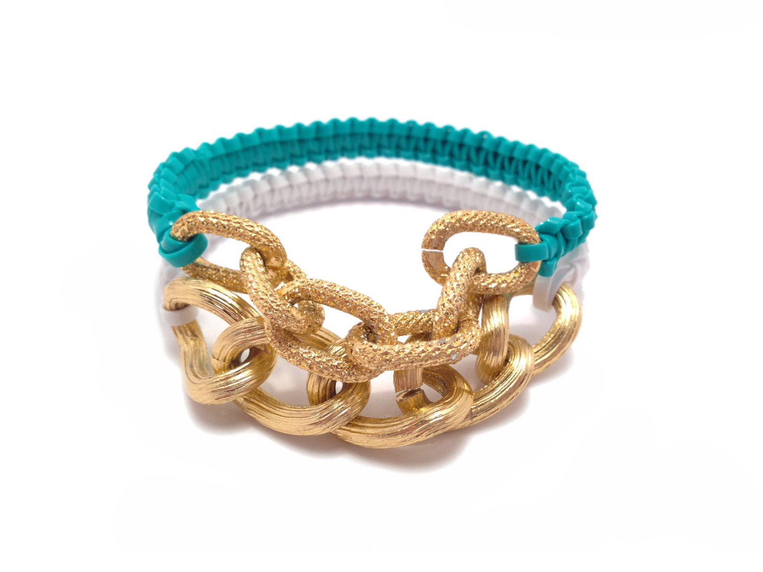 Plastic Lace Bracelet Turquoise And Gold Chain Bracelet